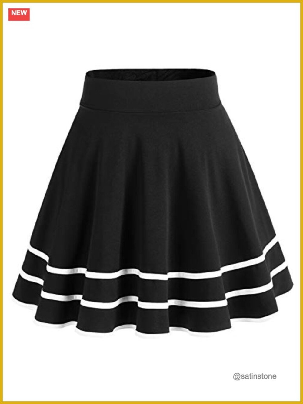 Women's Casual Mini Skirt Stretchy High Waist A-Line Skater Skirt